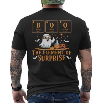 Halloween Chemistry Boo The Element Of Surprise Cute Ghost Men's T-shirt Back Print - Thegiftio UK