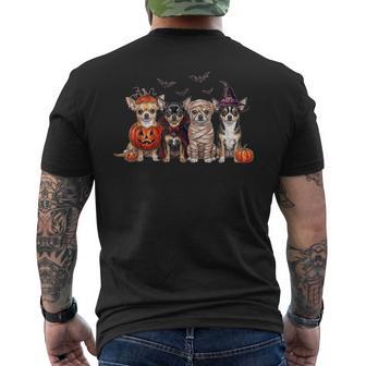 Halloween Chihuahua Squad Pumpkin Vampire Mummy Witch Dog Men's T-shirt Back Print | Seseable UK