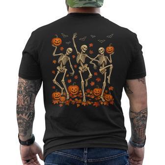 Halloween Dancing Skeletons Pumpkins Spooky Autumn Season Men's T-shirt Back Print - Thegiftio UK