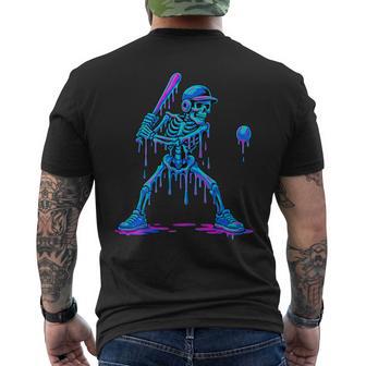 Halloween Drip Skeleton Batting Baseball Boys Men's T-shirt Back Print - Thegiftio UK