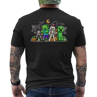 Halloween Gamer Skeleton Monster Mummy Costume Boys Kids Men's T-shirt Back Print - Thegiftio UK
