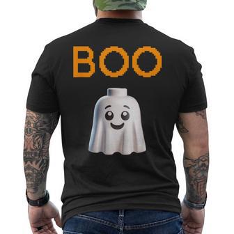 Halloween Master Builder Boo Ghost Costume Building Bricks Men's T-shirt Back Print - Thegiftio UK