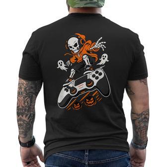 Halloween Skeleton Gamer Ns Boys Video Gaming Boys Men's T-shirt Back Print - Thegiftio UK