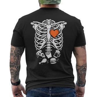 Halloween Skeleton Pregnancy Xray Dad Pizza Men's T-shirt Back Print | Seseable UK