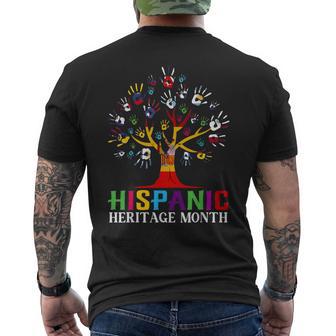 Hand Flag Tree Roots National Hispanic Heritage Month Men's T-shirt Back Print - Thegiftio UK