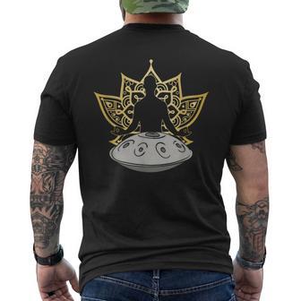 Handpan Musikinstrument Achtsamkeit Yoga Meditation T-Shirt mit Rückendruck - Geschenkecke