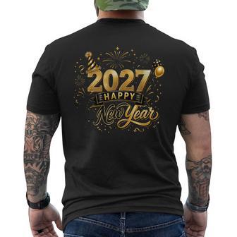 Happy New Year Party 2027 Balloon Family Matching Men's T-shirt Back Print - Thegiftio UK