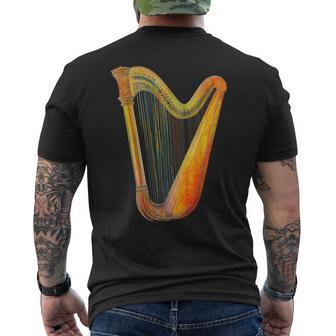 Harpe Instrument De Musique Motif Illustration Harpe T-shirt imprimé au dos - Cadeauxyz
