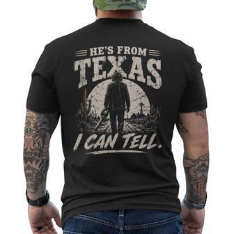 Hes From Texas I Can Tell Chainsaw Horror Sleeveless Men's T-shirt Back Print - Thegiftio UK