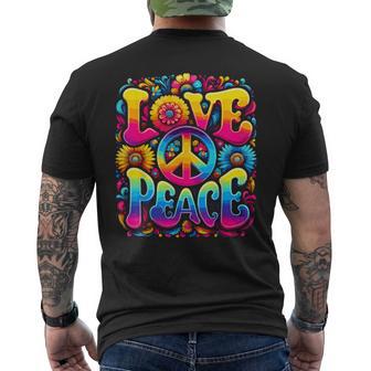 Hippie Tie Dye Peace Sign Love Men's T-shirt Back Print - Thegiftio UK