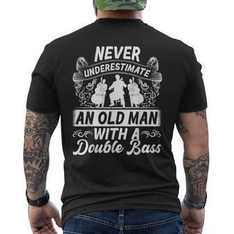 Hombre El Contrabajo Nuncaubestima A Un Anciano Con Un Contrabajo Camiseta Hombre Estampado Espalda - Regaloses