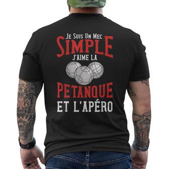 Homme Humour Pétanque Et Apéro Amoureux Cadeau Pétanque Drôle T-shirt imprimé au dos - Cadeauxyz
