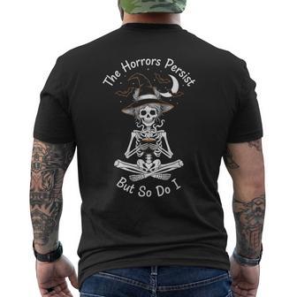 The Horrors Persist But So Do I Witch Skeleton Men's T-shirt Back Print - Thegiftio UK