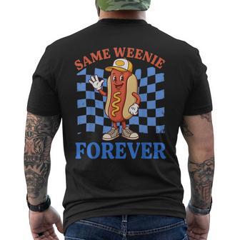 Hot Dog Bachelorette Party New Bridal Same Weenie Forever Men's T-shirt Back Print - Thegiftio UK