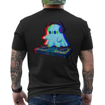 House Music Ghost Rave Dj Halloween Celebration Festival Men's T-shirt Back Print - Thegiftio UK
