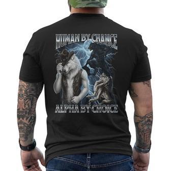 Human By Chance Alpha By Choice Men's T-shirt Back Print - Thegiftio UK