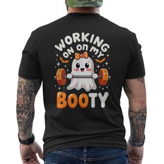 Humor Boo Working On My Booty Gym Fitness Halloween Men's T-shirt Back Print - Thegiftio UK