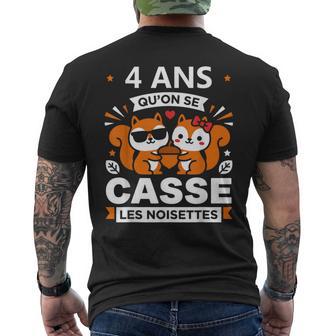 Humour 4 Ans Mariage Drole Anniversaire Couple 4 Ans T-shirt imprimé au dos - Cadeauxyz