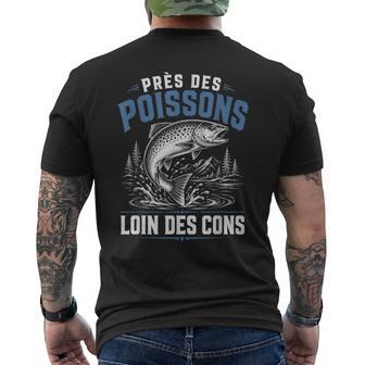 Humour Pêche Près Des Poissons Loin Du Bruit T-shirt imprimé au dos - Cadeauxyz