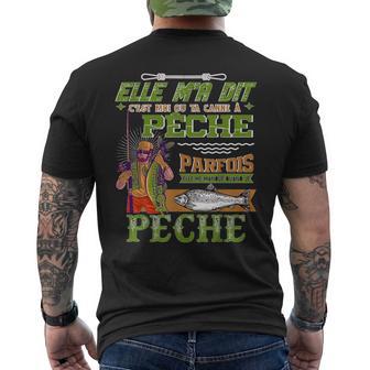 Humour Poisson Pêcheur Pêche Homme T-shirt imprimé au dos - Cadeauxyz