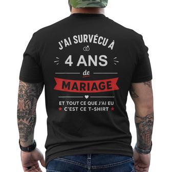 Idée Humour Blague Couple J’Aiurvécu À 4 Ans De Mariage T-shirt imprimé au dos - Cadeauxyz