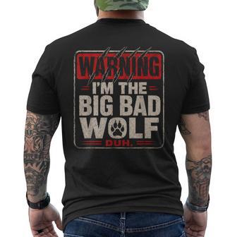 I'm The Bad Wolf Duh Costume For Diy Halloween Party Wolf Men's T-shirt Back Print | Seseable UK