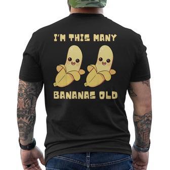 I'm This Many Bananas Old Banana 2Nd Birthday 2 Years Old Men's T-shirt Back Print - Thegiftio UK