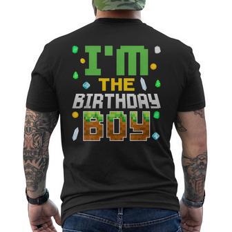 I'm The Birthday Boy Video Gamer Pixel Number Birthday Party Men's T-shirt Back Print - Thegiftio UK