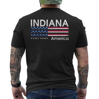 Indiana Coordonnées Usa Drapeau T-shirt imprimé au dos - Cadeauxyz