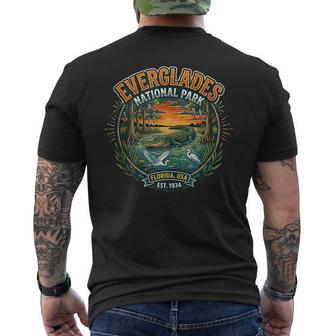 Insignia De Cocodrilo Retro Del Parque Nacional Everglades Florida Ee Uu In Mangas Camiseta Hombre Estampado Espalda - Regaloses