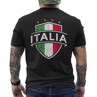 Italia Europa Italienische Flagge Fußball Italien Fan T-Shirt mit Rückendruck - Geschenkecke