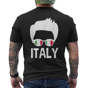 Italy Boyilhouette Bandiera Italiana Occhiali Daole Uomo T-shirt da uomo con stampa posteriore - Novitaregali