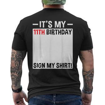 It's My 11Th Birthday Sign My 11 Year Old Birthday Men's T-shirt Back Print - Thegiftio UK