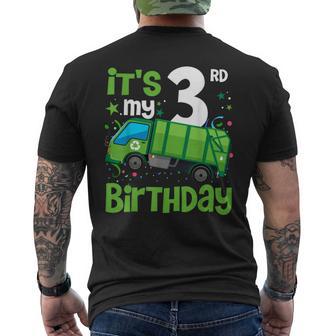 It's My 3Rd Birthday Garbage Truck 3 Year Old Birthday Boy Men's T-shirt Back Print - Thegiftio UK