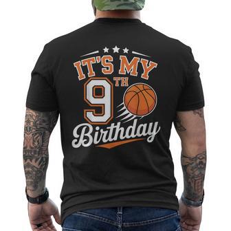 Its My 9Th Birthday Basketball Boys 9 Years Old Birthday Men's T-shirt Back Print - Thegiftio UK