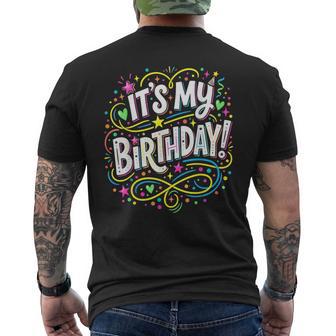 Its My Birthday Party Bday Men's T-shirt Back Print - Thegiftio UK