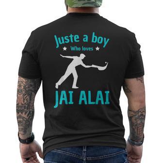 Jai Alai Jugador Chicos Fan Jai Alai Amante Cesta-Punta Bola Camiseta Hombre Estampado Espalda - Regaloses