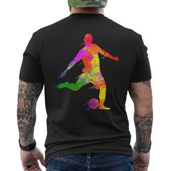 Jugador De Fútbol Colorido Pinturaalpicaduras Asistente Entrenador Fút Camiseta Hombre Estampado Espalda - Regaloses