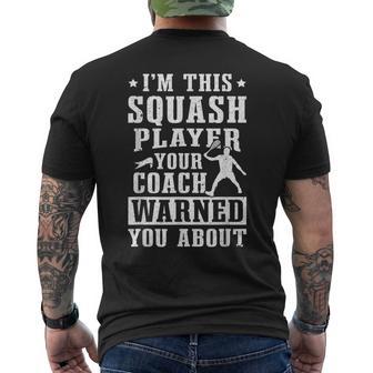 Jugador Dequash Tu Entrenador Te Advirtióobrequash Camiseta Hombre Estampado Espalda - Regaloses