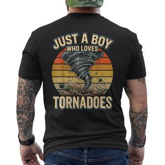 Just A Boy Who Loves Tornadoes Storm Weather Chaser Men's T-shirt Back Print - Thegiftio UK