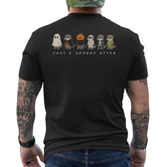 Just A Spooky Otter Pumpkin Ghost Mummy Skeleton Halloween Men's T-shirt Back Print - Thegiftio UK