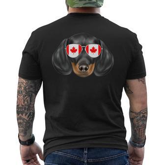 Kanadische Flaggechwarzer Dackel Hund Kanada Tasche T-Shirt mit Rückendruck - Geschenkecke