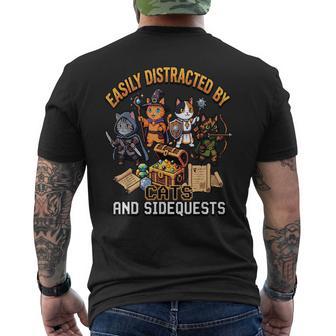 Katzen &Idequests Gamer Gaming Rollenspiel Fantasy T-Shirt mit Rückendruck - Geschenkecke