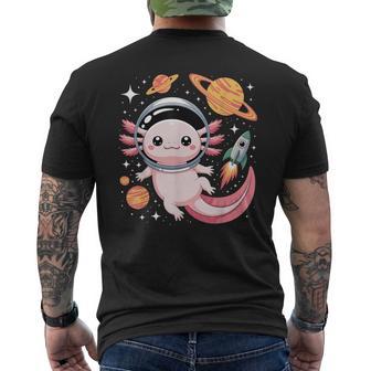 Kawaii Axolotl Astronauta Lindo Axolotls Planetas Espacio Camiseta Hombre Estampado Espalda - Regaloses