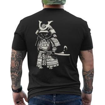 Kawaii Chat Anime Japonais Rétroamouraï Fantaisie Drôle Chat T-shirt imprimé au dos - Cadeauxyz