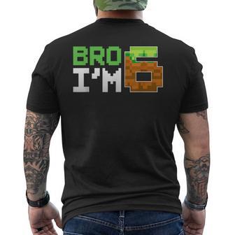 Kids 6Th Birthday Boy Bro I’M 6 Year Old Gamer Pixel Number Men's T-shirt Back Print - Thegiftio UK