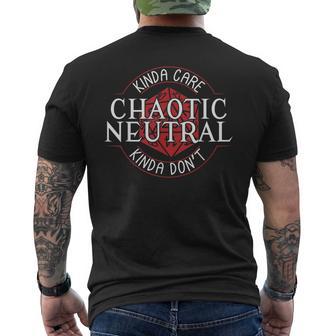 Kinda Care Chaotic Neutral Kinda Don't Diseño Divertido Camiseta Hombre Estampado Espalda - Regaloses