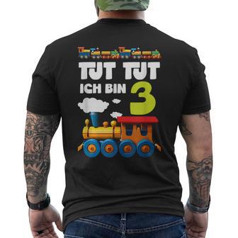 Kinder Ich Bin 3 Zug Tut Tut 3 Geburtstag Eisenbahner T-Shirt mit Rückendruck - Geschenkecke