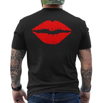 Kussmund Rote Lippen Küssen Kuss Liebe Coole Geschenk T-Shirt mit Rückendruck - Geschenkecke