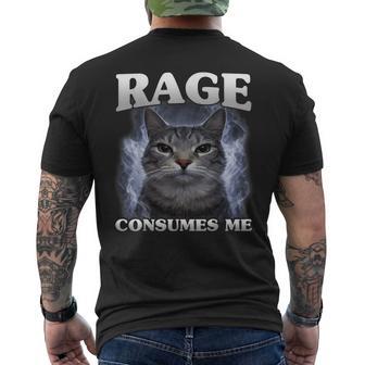 La Rabia Me Consume Gato Graciosoarcástico Humor Enojado Meme Ira Camiseta Hombre Estampado Espalda - Regaloses
